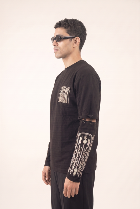 Gold Sleeves - Detachable Sleeve Shirt with Islamic Embroidery