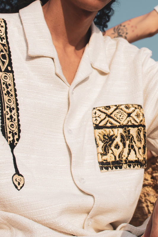 Men's Embroidered Button-up (Warrior)