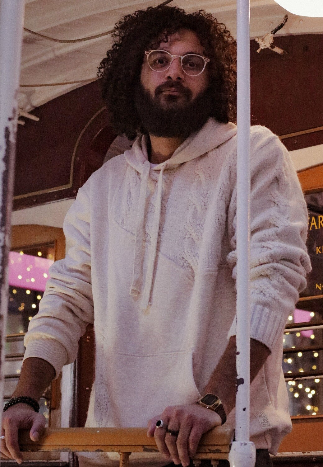 Mixed Fabric Hoodie