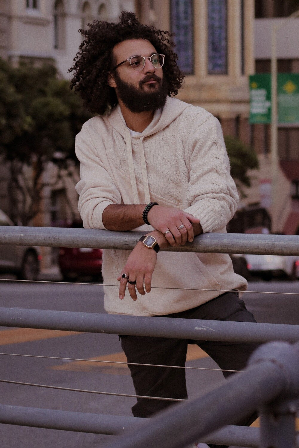 Mixed Fabric Hoodie