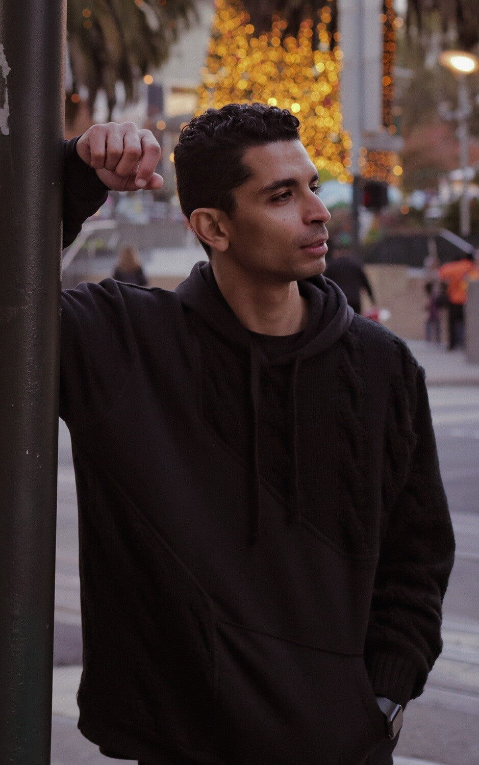 Mixed Fabric Hoodie