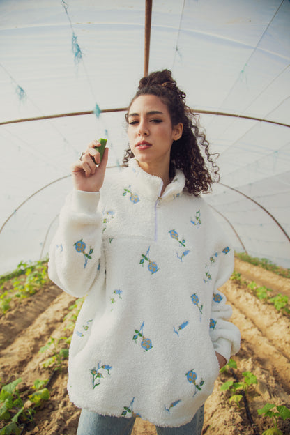 White Sweatshirt - Blooming Souls