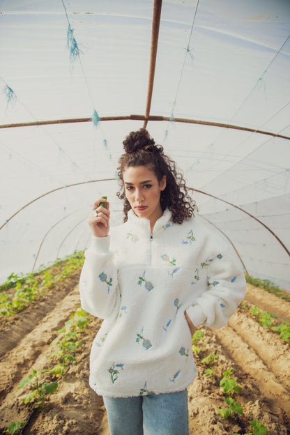 White Sweatshirt - Blooming Souls