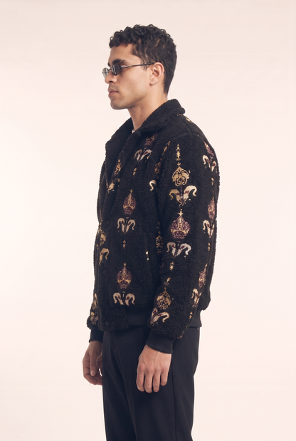 Black Jacket - Arabia Royalty Islamic Embroidered Fleece
