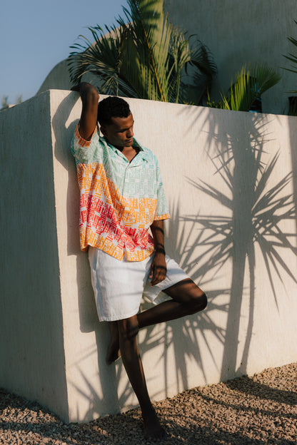 Blue Flow Button-up - Vibrant Draped Shirt