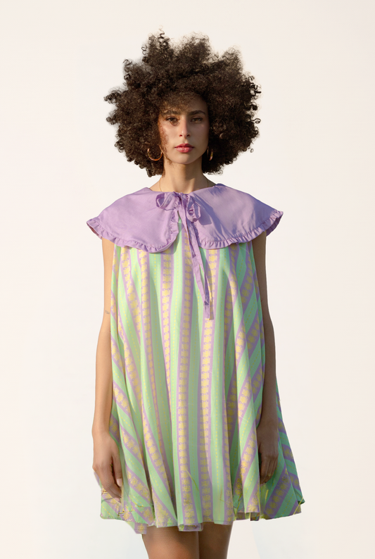 Blue Dune Dress - Desert-Inspired Pleated Midi Dress