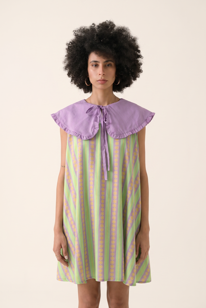 Blue Dune Dress - Desert-Inspired Pleated Midi Dress