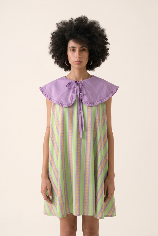 Blue Dune Dress - Desert-Inspired Pleated Midi Dress