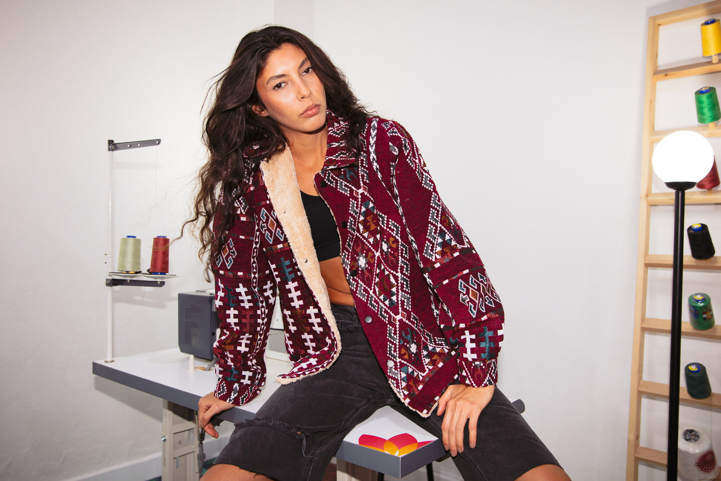 Nubié Colors heritage jacket - Egyptian craftsmanship with colorful woven textile