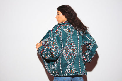 Nubié Colors Jacket worn - relaxed fit unisex outerwear with traditional Nubian design
