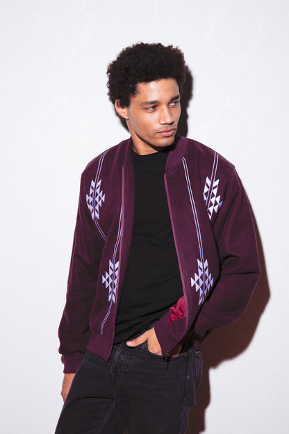 Nubié Knight Unisex Jacket - Embroidered Burgundy Heritage Outerwear