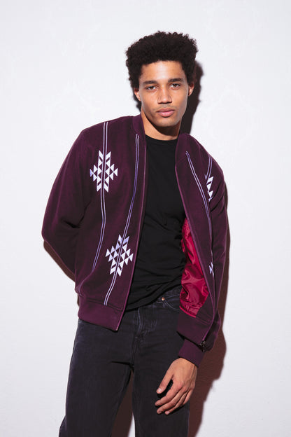 Nubié Knight Unisex Jacket - Embroidered Burgundy Heritage Outerwear