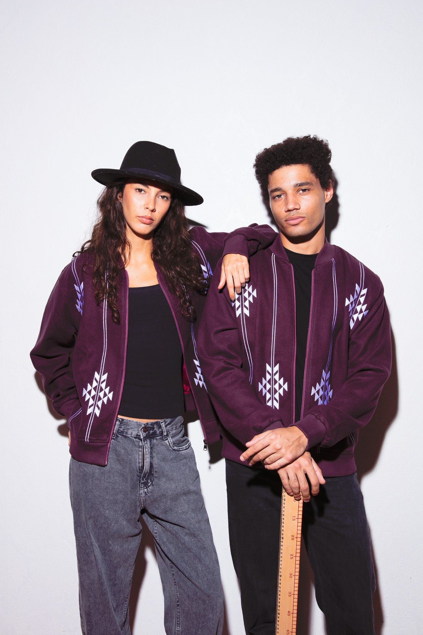 Nubié Knight Unisex Jacket - Embroidered Burgundy Heritage Outerwear