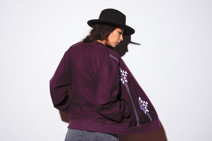 Nubié Knight Unisex Jacket - Embroidered Burgundy Heritage Outerwear