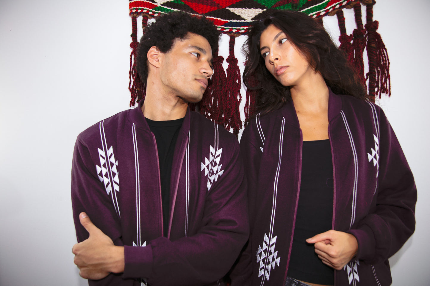 Nubié Knight Unisex Jacket - Embroidered Burgundy Heritage Outerwear