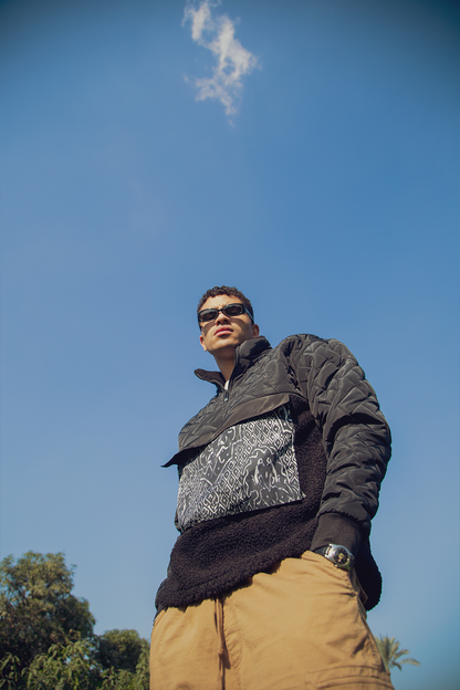 Black Sweatshirt Intertwined detail - Islamic art pattern on front pocket