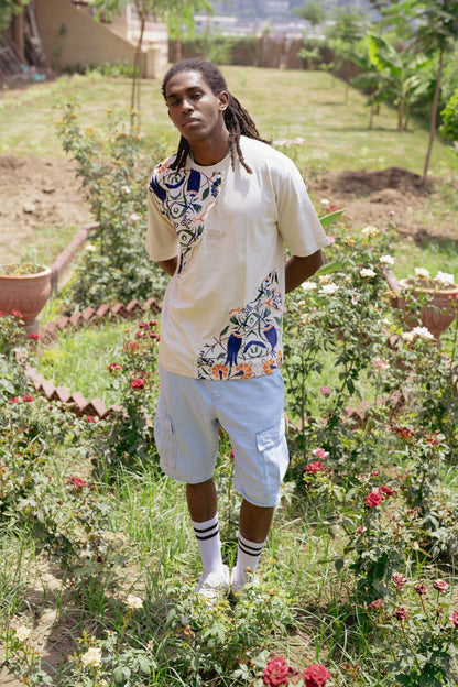 Men's Embroidered Tshirt (Islamic Floral)