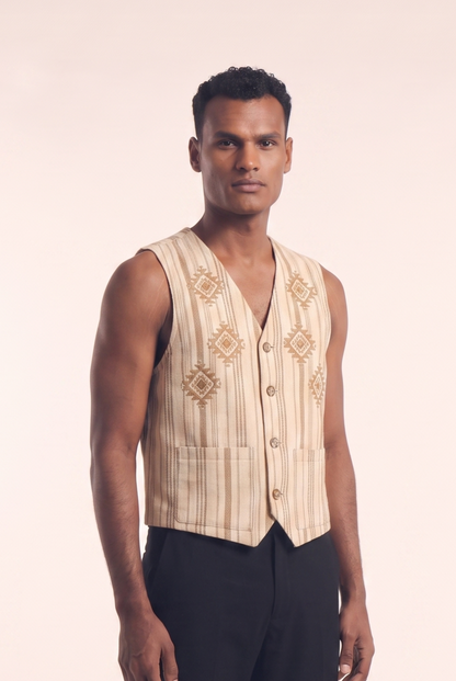 Nubian Vest - Embroidered Heritage Sleeveless Jacket