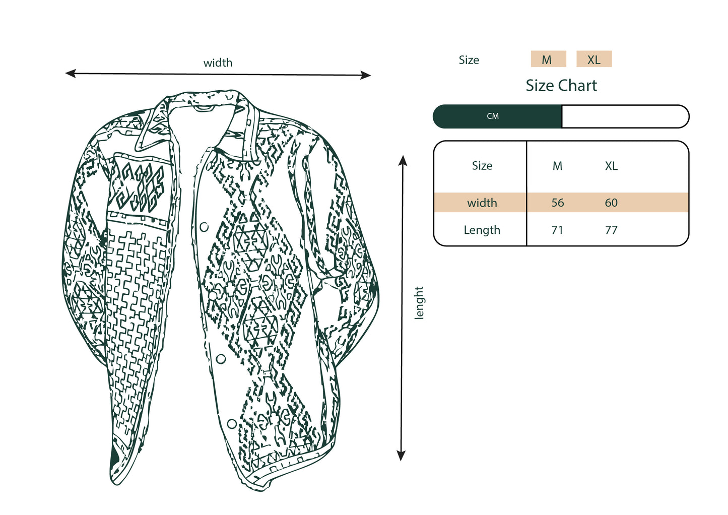 Nubié Flame Jacket - Red Nubian Rug Pattern Winter Outerwear