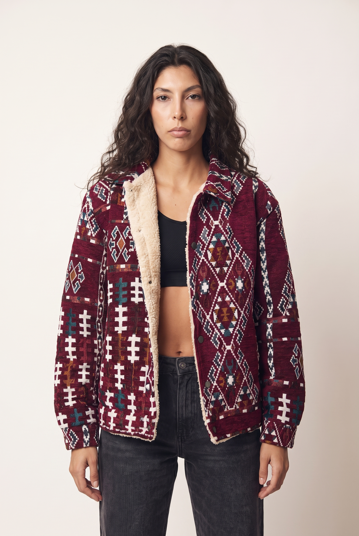 Nubié Colors Unisex Jacket - Nubian Rug Pattern Heritage Outerwear