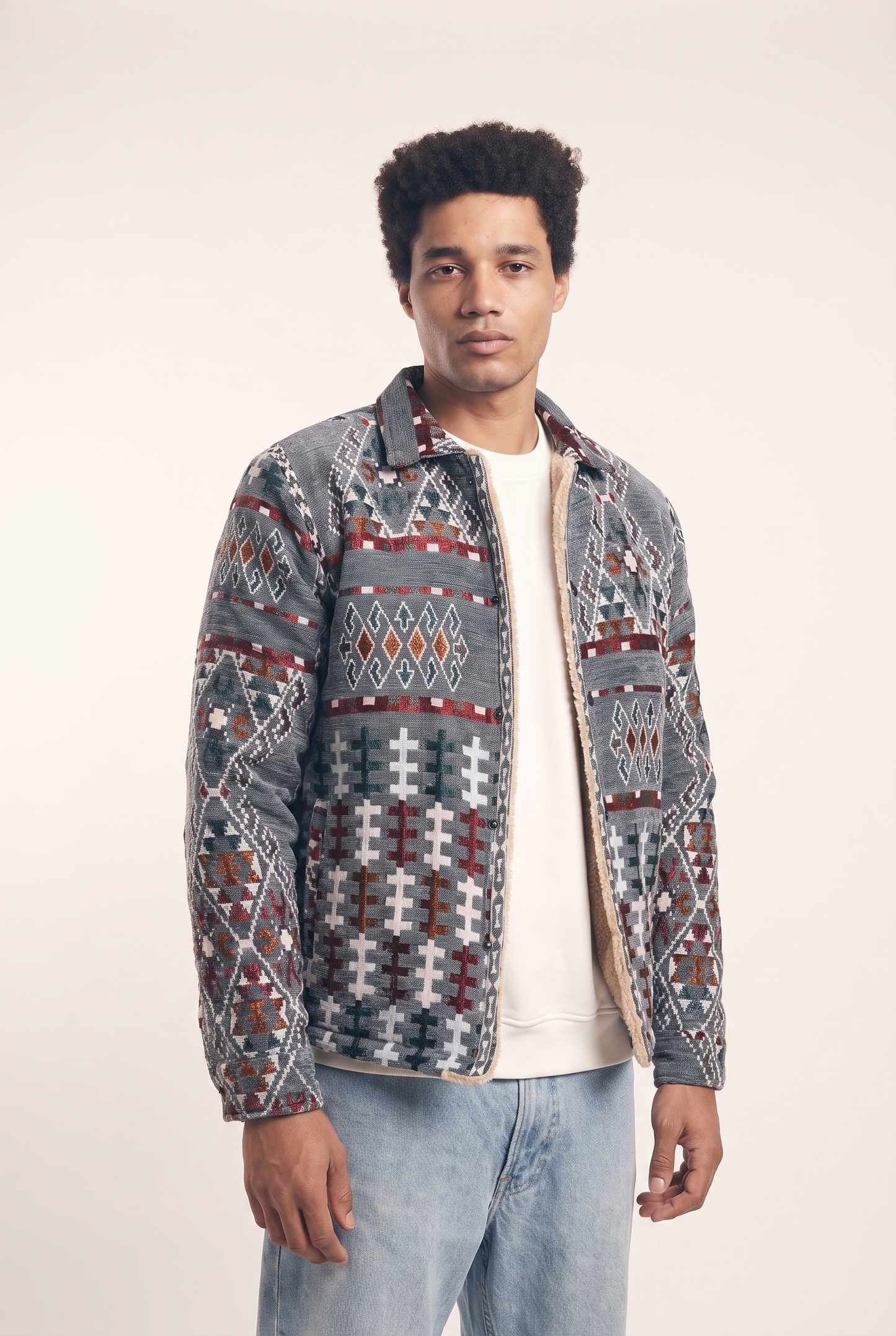 Nubié Colors Unisex Jacket - Nubian Rug Pattern Heritage Outerwear