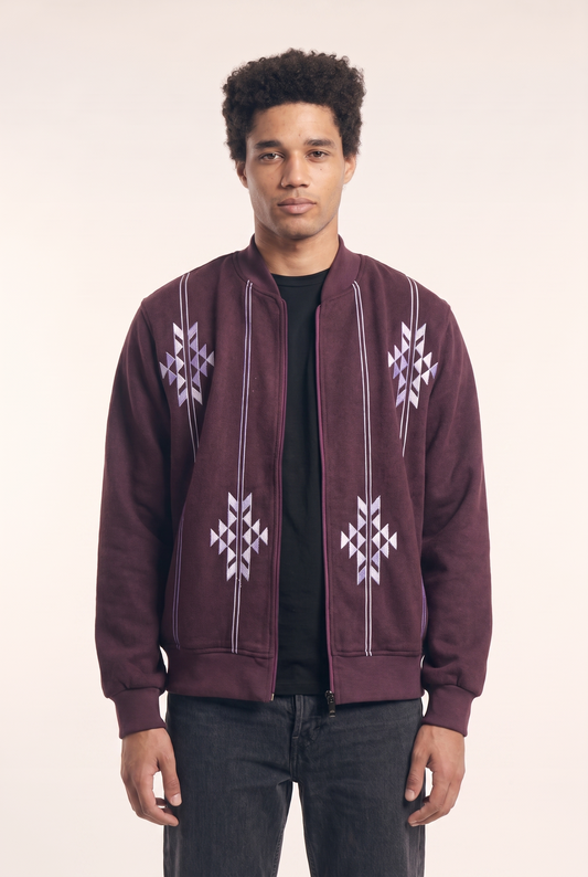 Nubié Knight Unisex Jacket - Embroidered Burgundy Heritage Outerwear