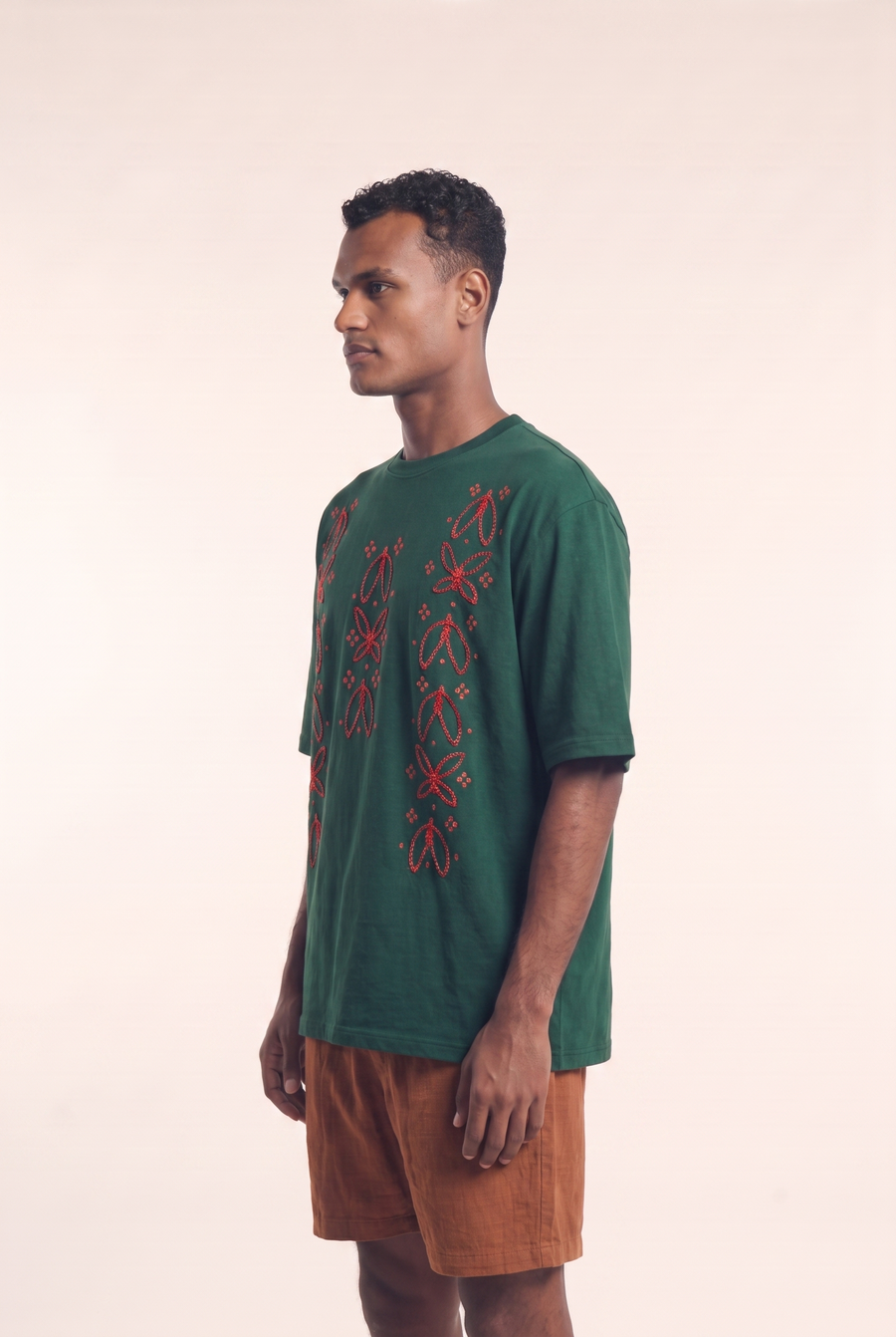 Olive Branch T-shirt, alternate view of the olive tone tee.