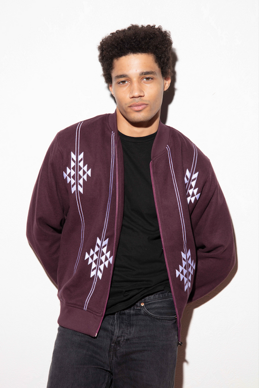 Nubié Knight Unisex Jacket - Embroidered Burgundy Heritage Outerwear