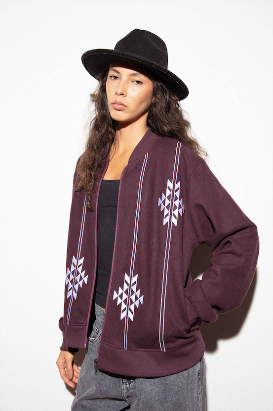 Nubié Knight Unisex Jacket - Embroidered Burgundy Heritage Outerwear