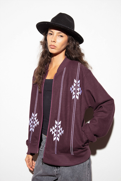 Nubié Knight Unisex Jacket - Embroidered Burgundy Heritage Outerwear