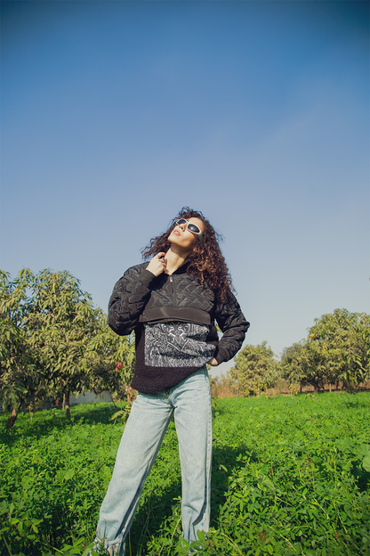 Black Sweatshirt Intertwined - women's unisex sweatshirt with fleece lining